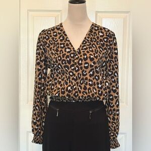 Michael Kors Leopard Print Top. Size Small